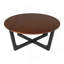 Table basse en bois d'acacia massif, couleur brune et noire