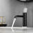 Stylish Bathroom Basin Faucet - Black And Silver With Ceramic Filler To Rust Corrosion Tarnishing Fingerprint Easy Water Flow Adjustment Manual Operation Deck Mounted Installation Handle Brass Sink