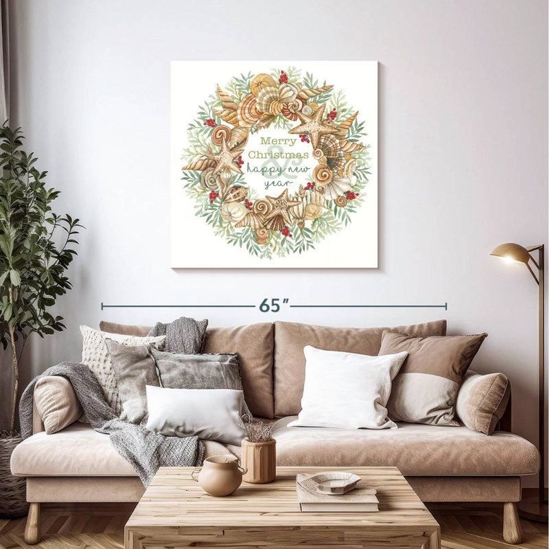Couronne Lelend Coastal Merry Christmas, H 39 po x l 39 po