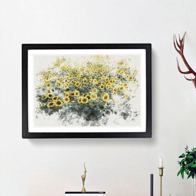 Field of Yellow Sunflowers - Picture Frame Painting Print