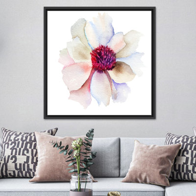 Élégante impression à l'aquarelle de fleurs blanches: art abstrait sur toile, 1P