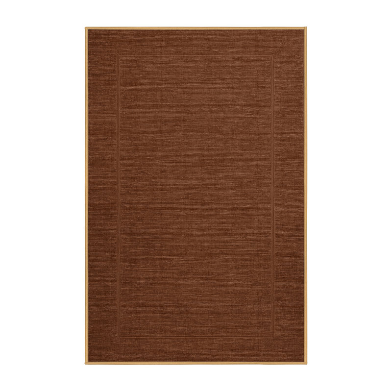 Tapis brun uni lavable à la machine, Rectangulaire 2 pi x 3 pi