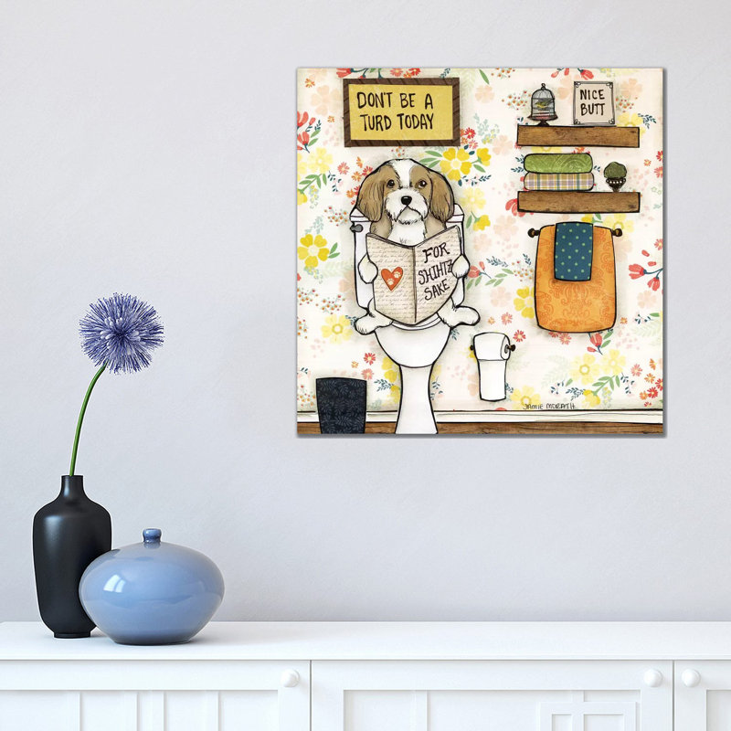 « Turd Today » par Jamie Morath-impression, H 18 po x l 18 po x 1,5 po, Pas de tapis, Toile tendue
