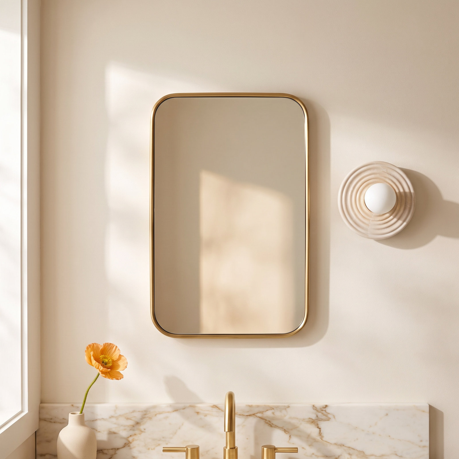 Leigha Single Light Dimmable Bath Sconce, Vintage Brass
