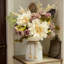 Arrangement floral en soie Dahlia et hortensia dans un vase en céramique