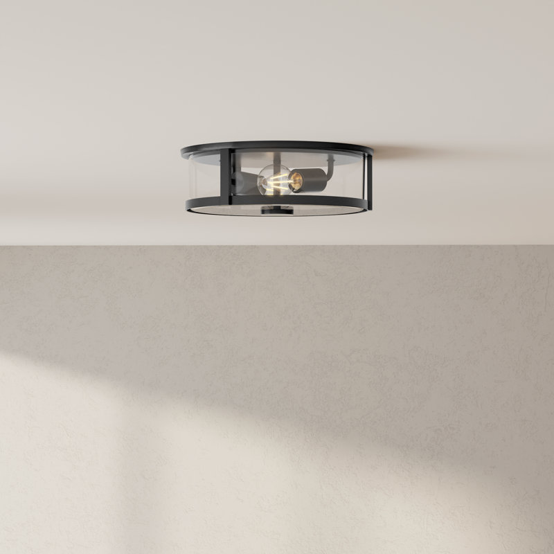 Plafonnier encastré en verre Assa, Transparent, Noir mat