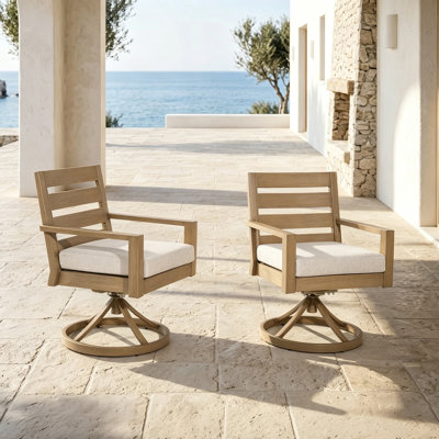 Chaises de patio pivotantes en aluminium avec coussins