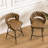 Luxurious Technical Leather Woven Bar Stools, Set Of 2 With 360 Swivel, Comfortable And Durable For Kitchen And Bar Use-672656384