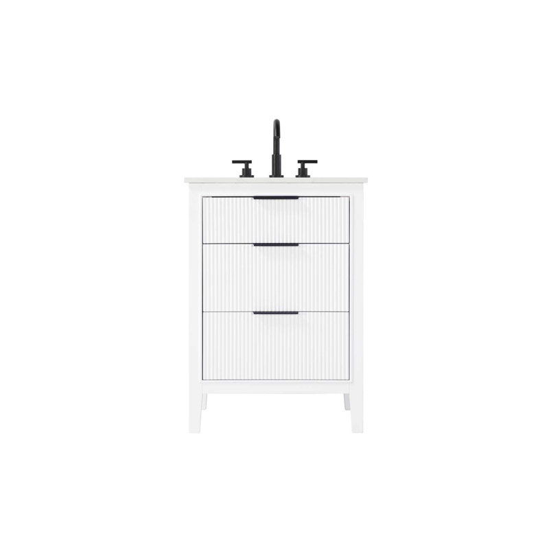 Meuble-lavabo simple 24 po blanc, Blanc, 24"