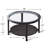 Double-layer Solid Wood Round Coffee Table with Tempered Glass Top