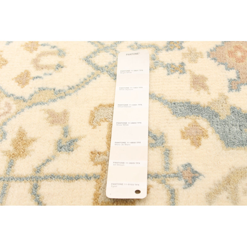 Tapis de couloir en laine noué à la main de conception unique noué à la main New Age 2 pi 6 po x 10 pi Tapis décoratif Ivoire/beige