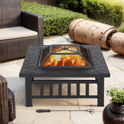 Iron Outdoor Square Fire Pit