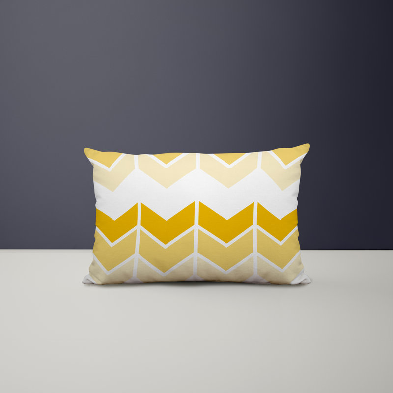 Housse et insert de coussin rectangulaire intérieur / extérieur en polyester Chevy, Jaune