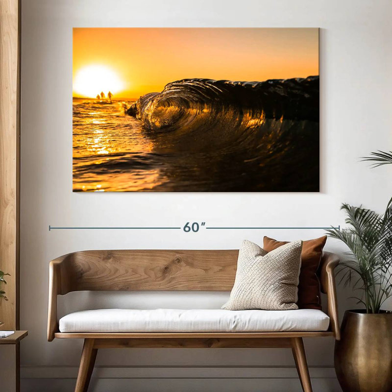Gillard Golden Sunset - Vague de l'océan, H 34 po x l 51 po