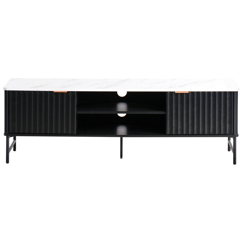 TV Stand GLASTONBURY, White/Black