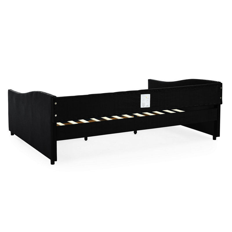 Indoor Daybed With Drawers, 26.48" H x 84.48" W x 63.48" D, Black