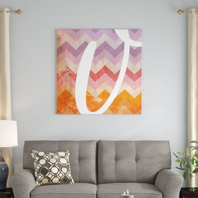 « the type teinted », art textuel sur toile, orange et mauve