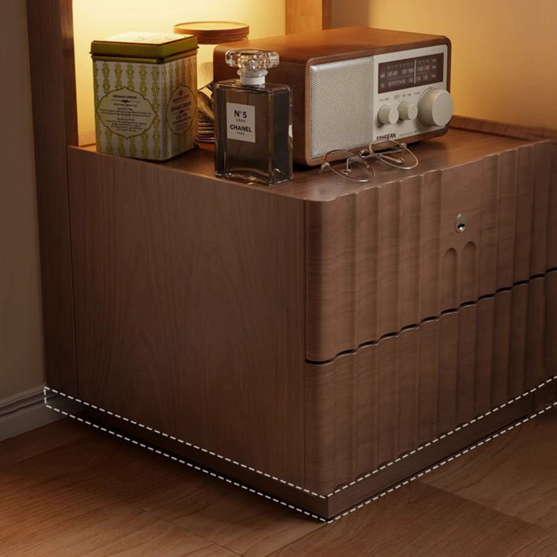 Vintage Bedside Table, Solid Wood Intelligent Bedside Table, Multifunctional Bedside Cabinet, Suitable For Bedrooms And Living Rooms
