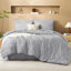 Ensemble d'édredon pour grand lit avec draps Beige - 7 pièces Lit dans un sac Ensembles de literie complet à chevrons et capitonnés avec édredon, draps, taies d'oreiller et taies décoratives Litanika-124612913-124612925