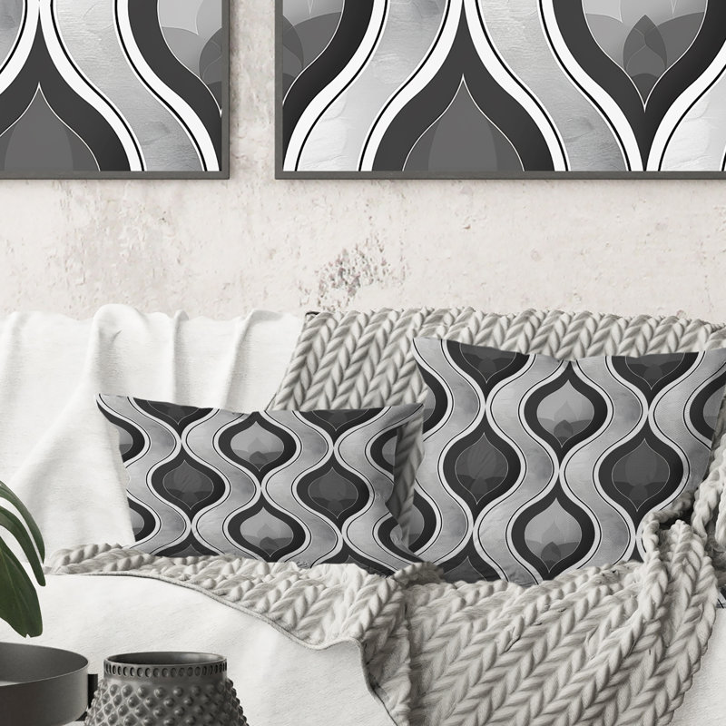 Coussin lombaire gris Mid-Century