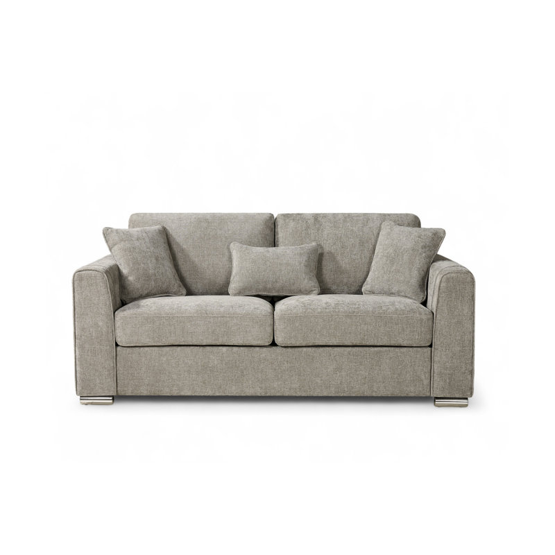 Housman 2 Seater Chenille Sofa, Grey, 2