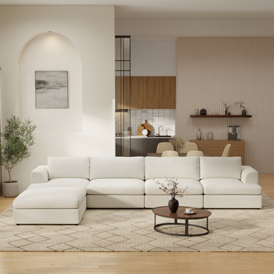 Canapé modulaire rembourré 5 pièces avec repose-pieds Boucle