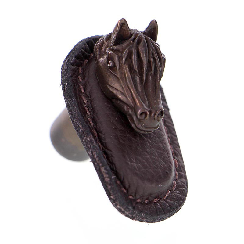 Poignée fantaisie 1,75 po Equestre, Brun, Bronze huilé