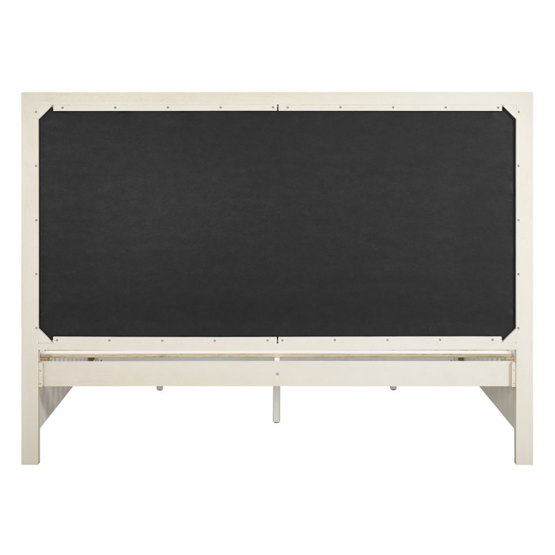 Birchaven Panel Upholstered Storage Bed King, Ivory, Queen