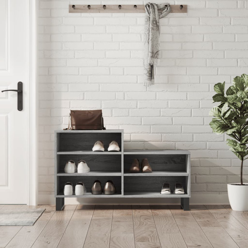 10 Pair Shoe Storage Cabinet, Grey Sonoma