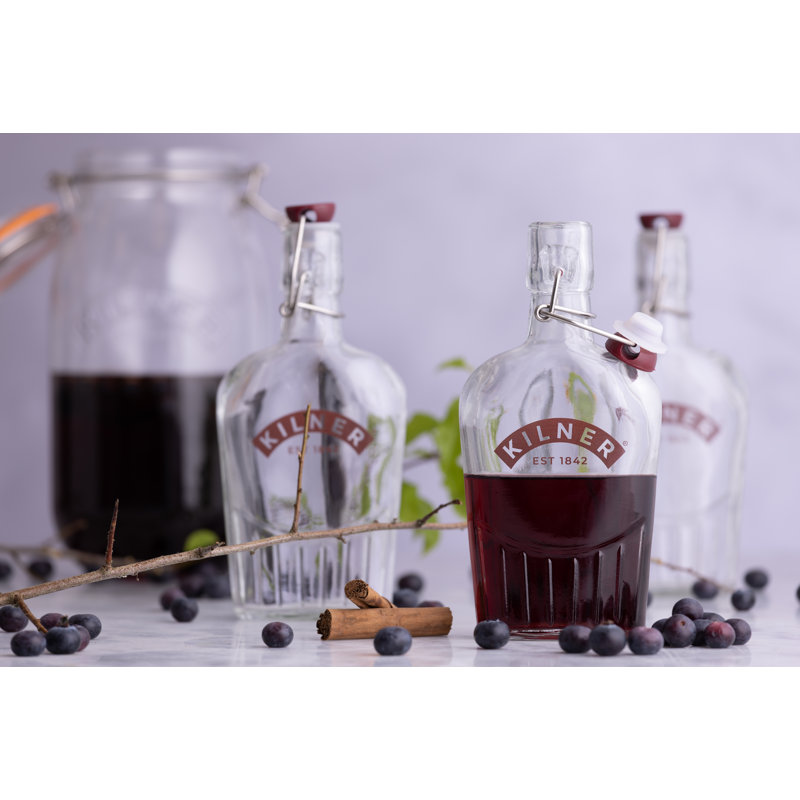 Set of 3 Clip Top Sloe Gin Bottles