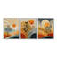 Décoration murale orange et noire Boho Desert Retreat - Abstrait botanique 3 pièces-129075948-129075946