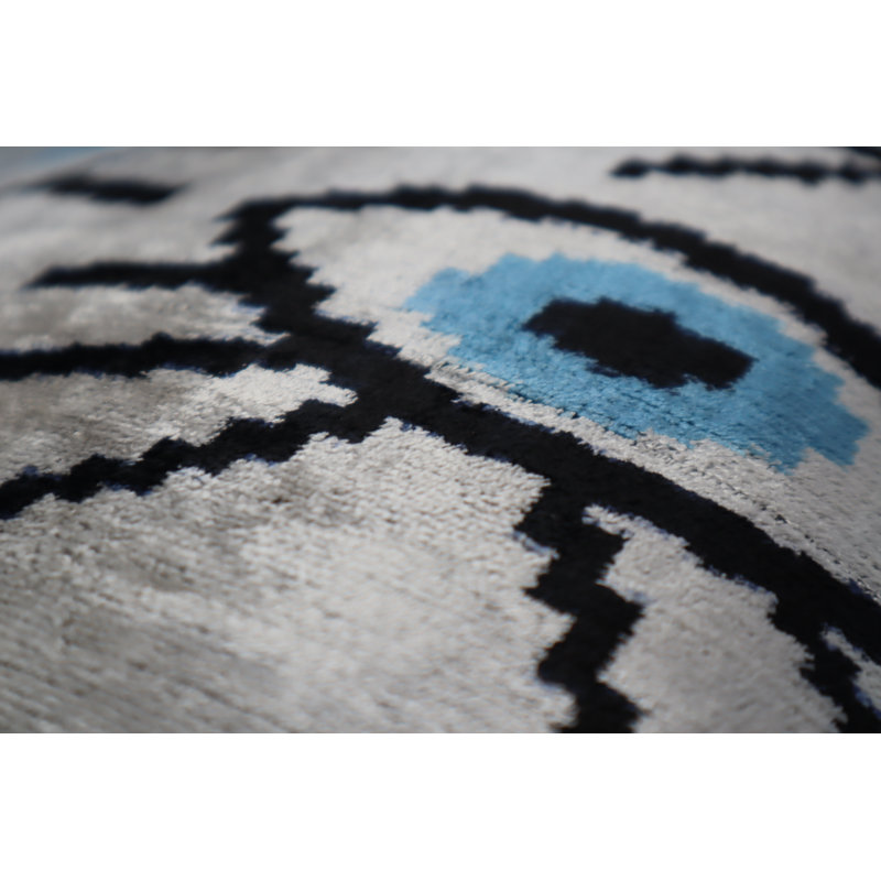 Velvet Rectangular Pillow Cover & Insert, Light Gray Geometric