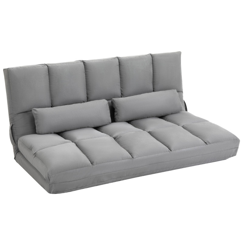 Fauteuil convertible HOMcom, H 23,5 po x l 51,3 po x P 28,8 po , Polyester gris clair