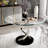 Beulah Round Glass Top Metal Base Dining Table
