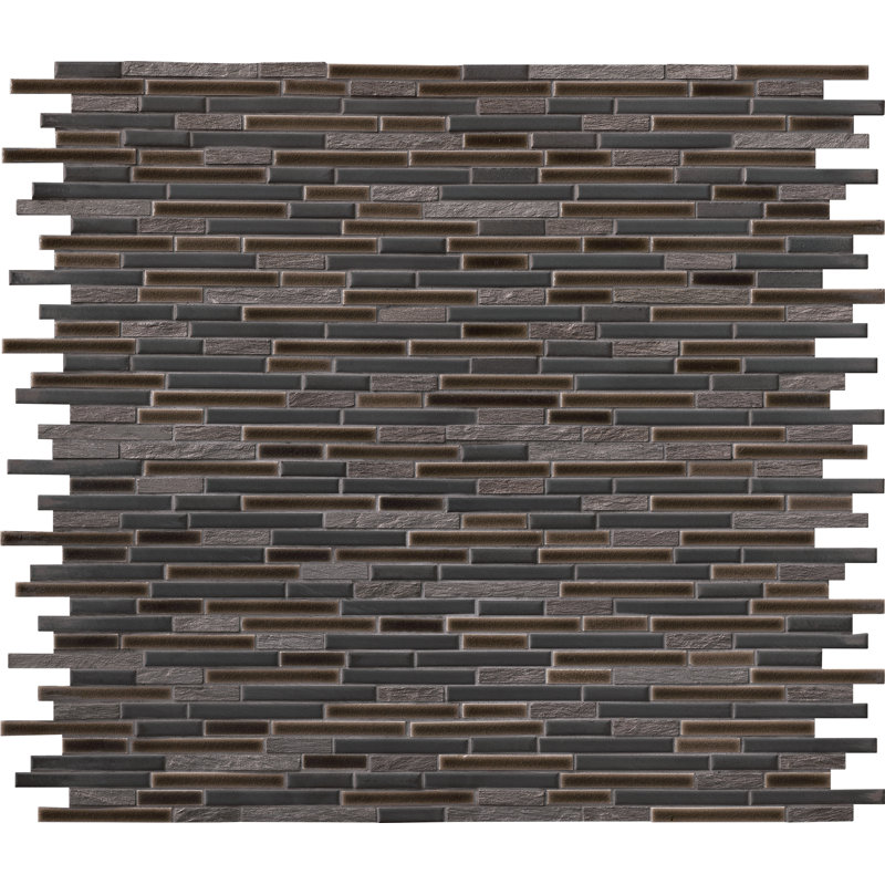 Carreau de mosaïque en pierre de porcelaine imbriquée 12 po x 12 po Titan