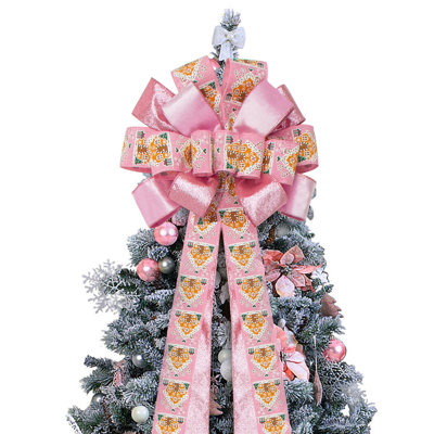 Large Glitter Christmas Tree Topper Bow