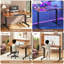 Bureau de jeu électrique 47 po pliable, bureau d'ordinateur long avec multiprise -1906026356