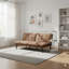 Canapé-lit convertible avec futon, canapé-lit de 63 po avec dossier réglable à 5 positions, causeuse moderne pour petits espaces, lit d'invité et salon, brun