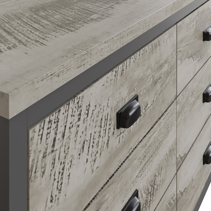 Almudena 112.5cm W 6 - Drawer Chest of Drawers, Grey