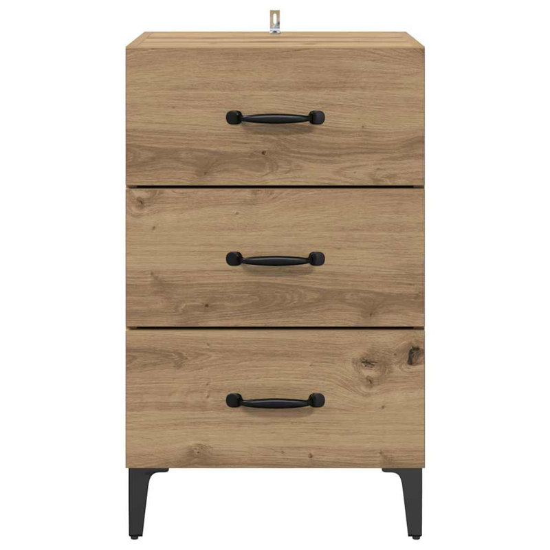 40cm W Manufactured Wood Bedside Table, Artisan Oak