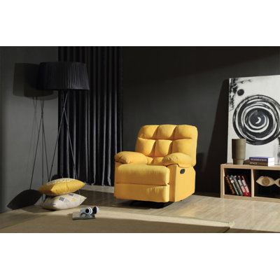 Fauteuil inclinable moderne jaune avec accoudoirs rembourrés