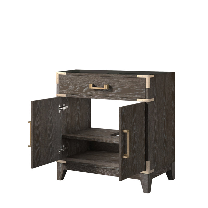 Meuble-lavabo simple en chêne brun 30 po X P 22 po D, Chêne brun