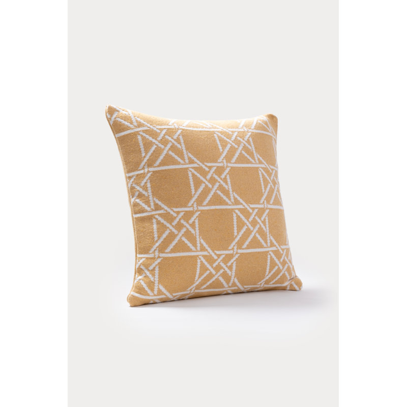 Coussin décoratif géométrique LATTICE Work, Jaune