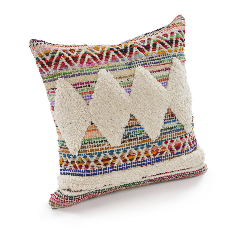 Amara 18" Multicolor Embroidered Cotton Throw Pillow Set