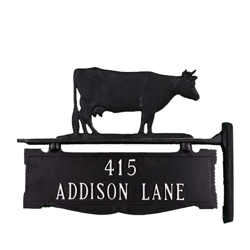 2-Line Address Post, Satin Black, Yes
