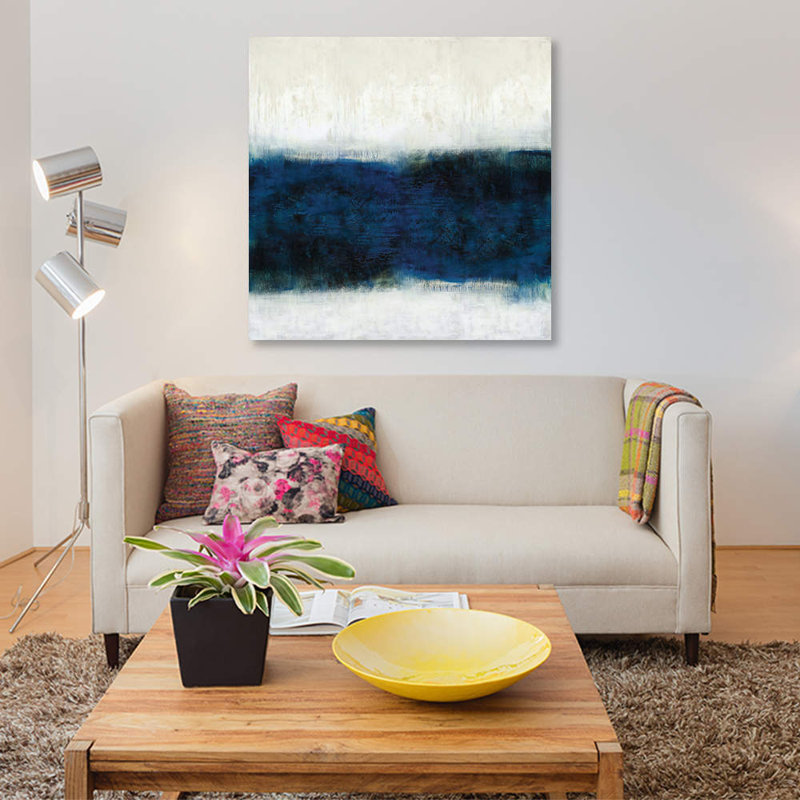 « linear minuit », impression sur toile, H 12 po x l 12 po x P 0,75 po, Pas de tapis, Toile tendue