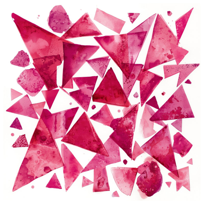Rideaux de douche géométriques triangles roses très longs, 70 po l x 72 po H
