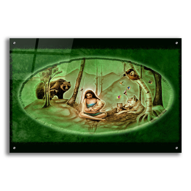 Art mural en verre épique «Blessed Mother» par Art and a Little Magic, H 24 po x l 36 po x P 0,2 po