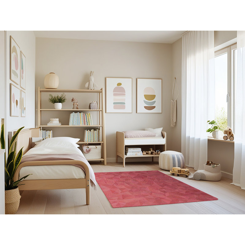 Rouge Tapis décoratif géométrique, Rectangle 4 pi x 6 pi