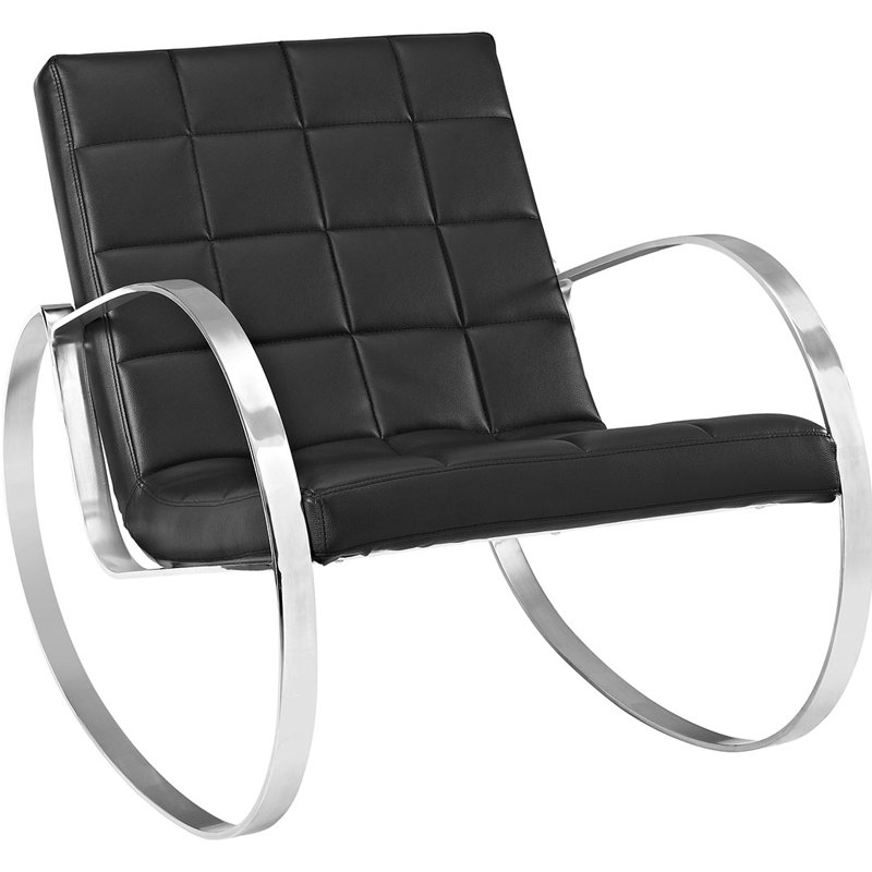 Méridienne Modway Gravitas, Similicuir noir